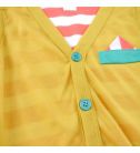 台灣製長袖薄外套-芥末黃+紅白條紋