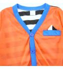 台灣製長袖薄外套-橘色+黑白條紋