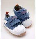 牛仔棉布防滑軟膠底寶寶鞋/防滑學步鞋/小童鞋(淺藍)