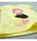 台灣製短袖套裝-可愛娃娃(黃+粉綠)