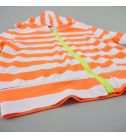 拉鏈式長袖薄外套-螢光橘條紋