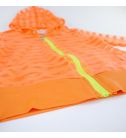 拉鏈式長袖薄外套-螢光橘透明條紋