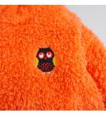 韓國製橘色連帽外套-貓頭鷹