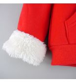 保暖內刷毛連帽上衣-耶誕花帽