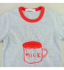韓國製牛奶口袋短袖上衣