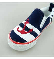 台灣製兒童帆布鞋(藍錨)