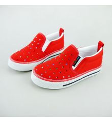 台灣製兒童帆布鞋(紅鑽)