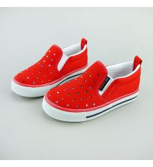 台灣製兒童帆布鞋(紅鑽)