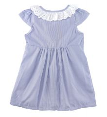 細直條紋小洋裙-藍色