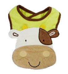 法國品牌bon bébé毛巾料動物造型/圍兜/口水巾(小乳牛)