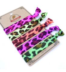 韓國製彈性髮繩帶-彩色豹紋