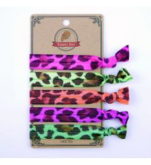 韓國製彈性髮繩帶-彩色豹紋