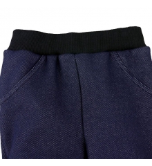 韓國製牛仔設計厚棉保暖長褲-藍