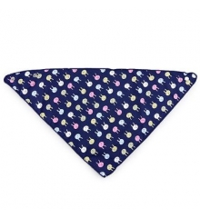 韓國製雙面圖案純棉三角領巾