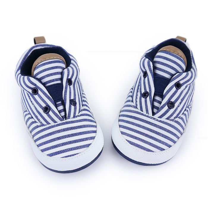 英倫風條紋藍防滑軟膠底學步鞋/小童鞋/寶寶鞋