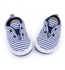 英倫風條紋藍防滑軟膠底學步鞋/小童鞋/寶寶鞋