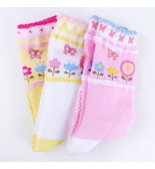 1~3歲女寶寶防滑點膠童襪‧3雙/組(隨機出貨)
