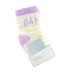 babyGap寬口童襪-(細黃條紋)兩雙組