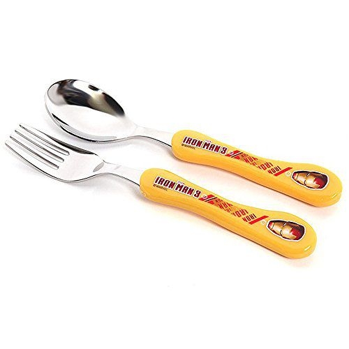 韓國製鋼鐵人304不銹鋼兒童餐具組-湯匙+叉子(大)