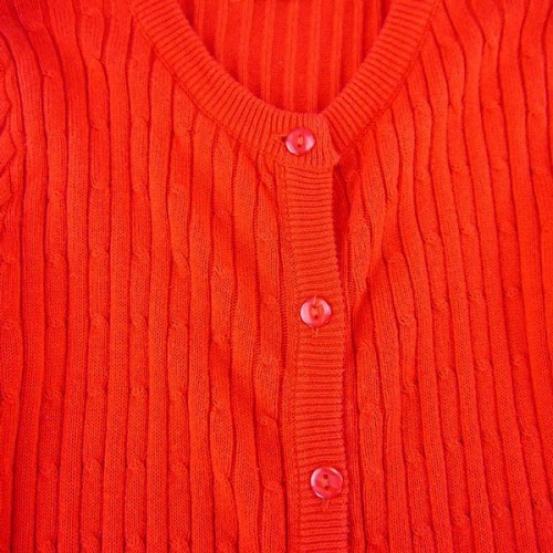 針織長袖外套-紅