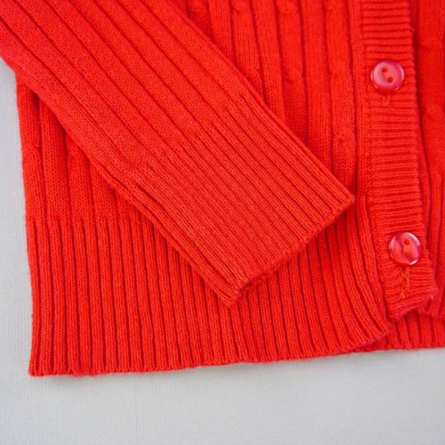 針織長袖外套-紅