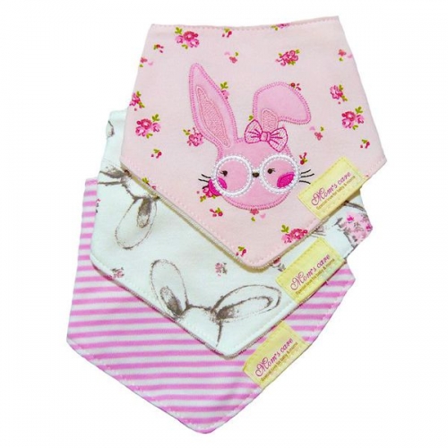 【特價】三角領巾‧口水巾-可愛兔兔
