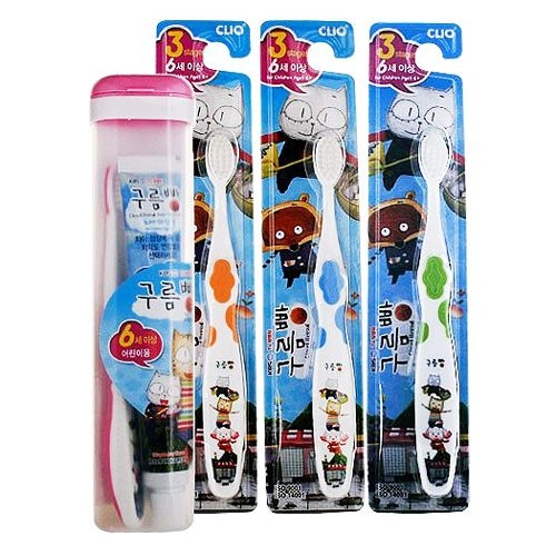 韓國製雲彩麵包貓牙膏牙刷套組 (六歲以上兒童)