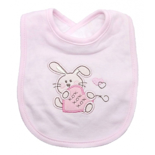 Baby口水巾/圍兜-粉紅小兔