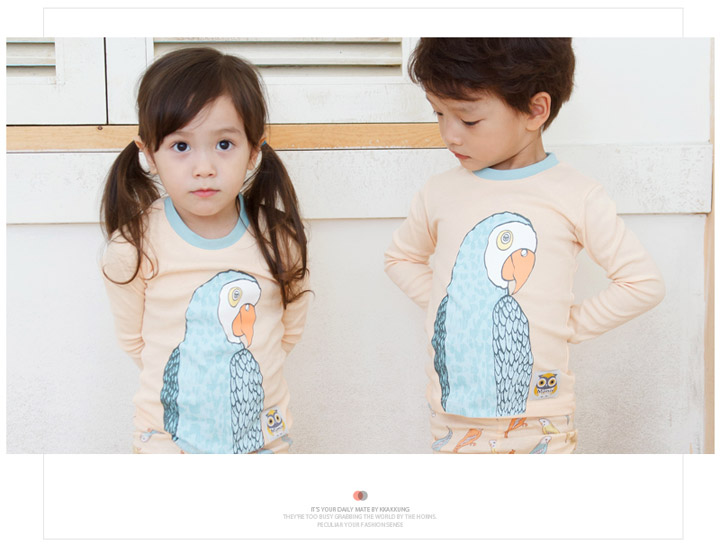 【冬款超值特價】韓國製Mimir長袖家居服套裝組-金剛鸚鵡