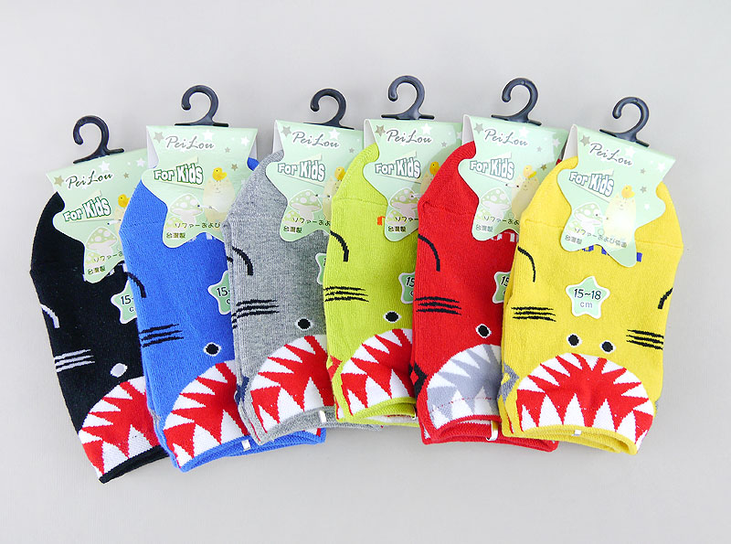 台灣製兒童船型襪-小鯊魚