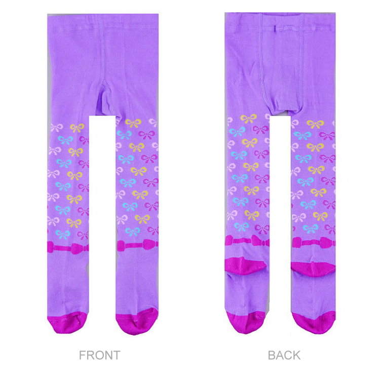 造型褲襪-紫色蝴蝶結