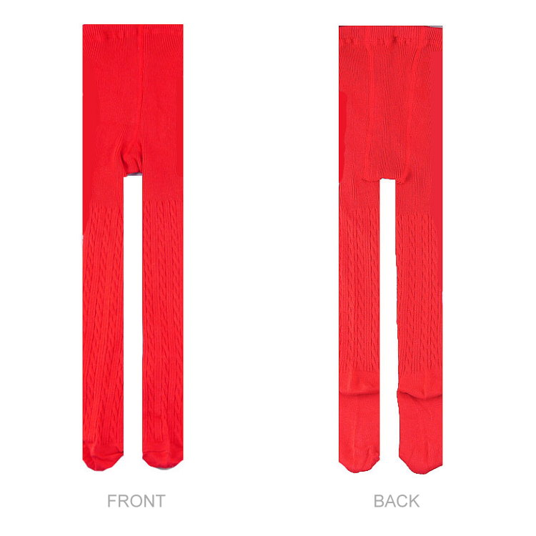 造型褲襪-紅色麻花