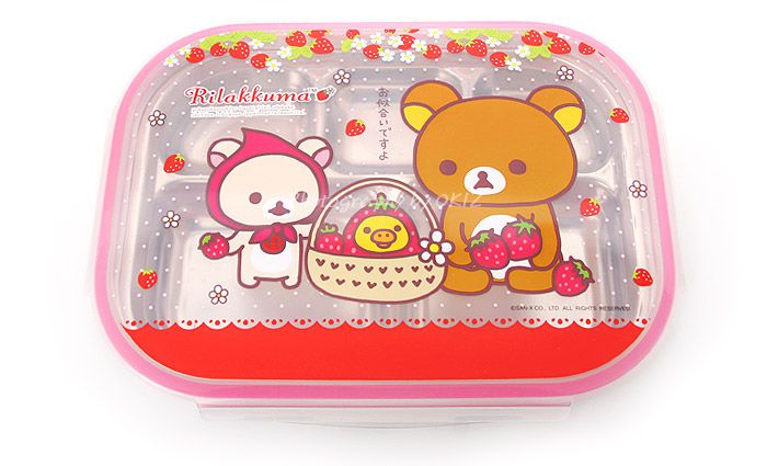 拉拉熊不鏽鋼餐盤式便當盒-附拉拉熊便當袋