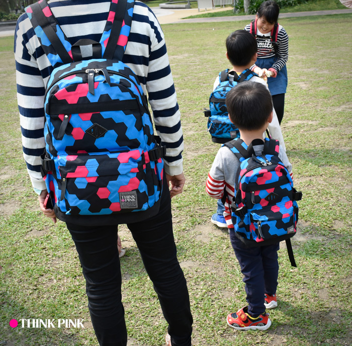 【THINK PINK】幻彩系列第二代加強版童包/迷你後背包-幾何青