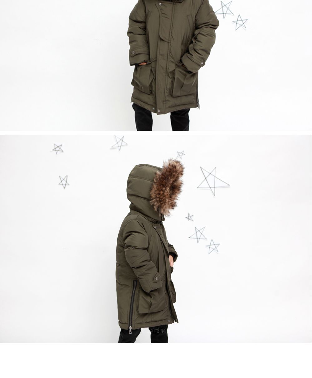 韓國保暖外套BANILLA STORY-軍綠