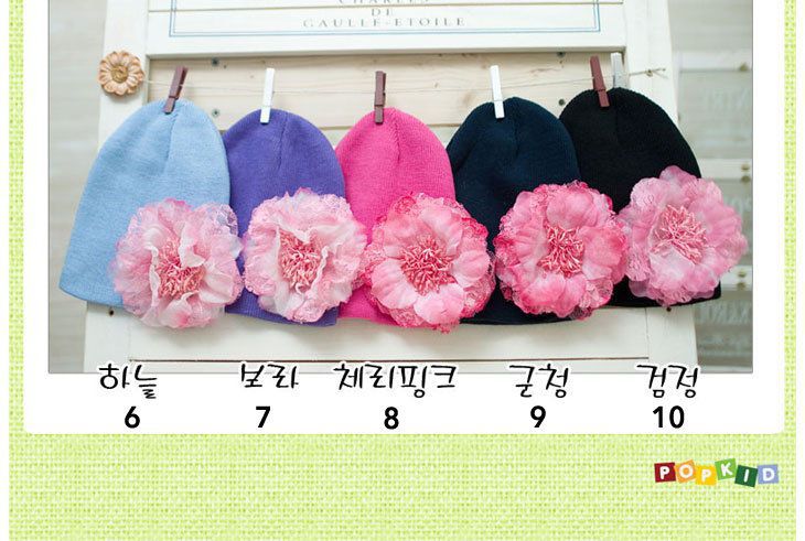 韓國製寶寶帽-頭花系列(適用8個月~3歲)L