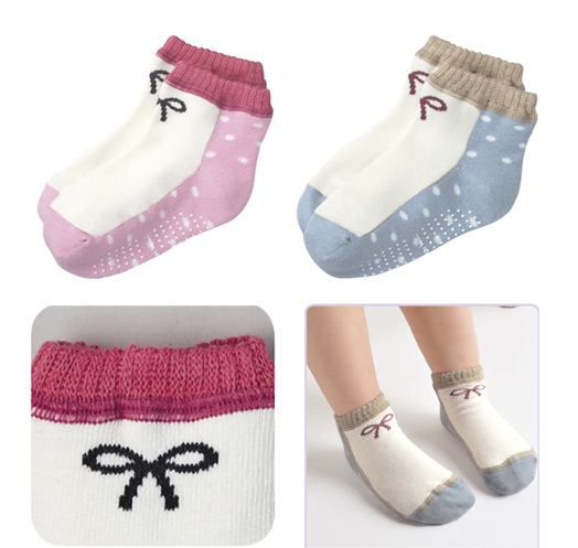 ▲藍色/粉色淑女款嬰兒造型襪(兩雙一組)