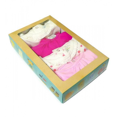 歐洲品牌PLACE女寶寶包屁衣禮盒組(四件+盒+提袋)