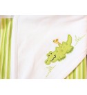 YS小鱷魚嬰兒包巾(條紋綠)