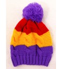 韓國彩虹球球毛線帽/寶寶帽(7個月-6歲) 紫球