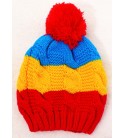 韓國彩虹球球毛線帽/寶寶帽(7個月-6歲)紅球