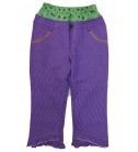 nissen 綠底紅心紫條紋假雙腰九分棉褲↘160元超優值商品