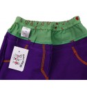 nissen 綠底紅心紫條紋假雙腰九分棉褲↘160元超優值商品