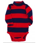 babyGap 紅藍條紋長袖包屁衣 (12-18M)