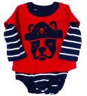 babyGap 海盜船長拼布假兩件式長袖包屁衣(6-12M)