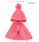 可愛女寶寶球球連帽披肩/保暖脖圍(6個月-2歲適用)
