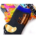 台灣製貝柔格紋小熊寶寶中筒襪(3-5歲13~15cm)三雙花色不同隨機配色