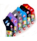 台灣製菱格紋精梳棉寶寶中筒襪(1~2歲)三雙花色不同隨機配色