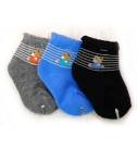 KISS新生兒寶寶熊短襪(0-3個月)三雙花色不同隨機配色-男寶寶