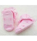 新生兒寶寶造型蕾絲襯飾襪(粉、白兩色可供選擇)0-6個月